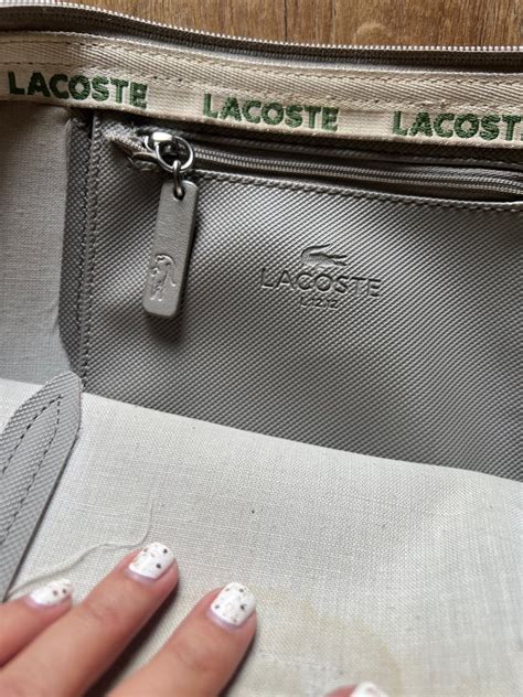 authentic lacoste tote bag vs fake